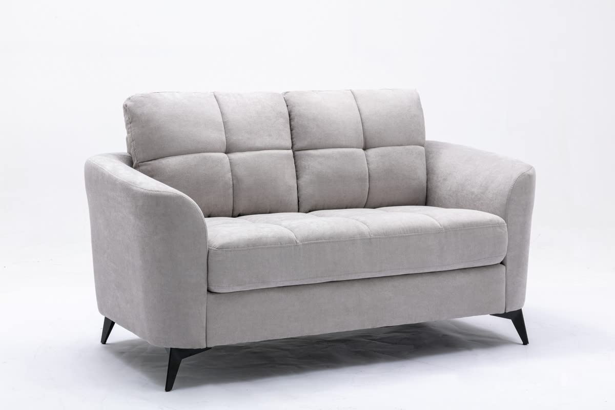 Light Gray Upholstered Loveseat H32905