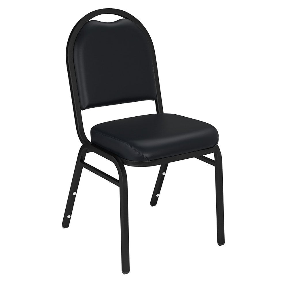 Vinyl-upholstered Dome Back Stack Chair with Steel Frame, 300-lb Weight Capacity T4420