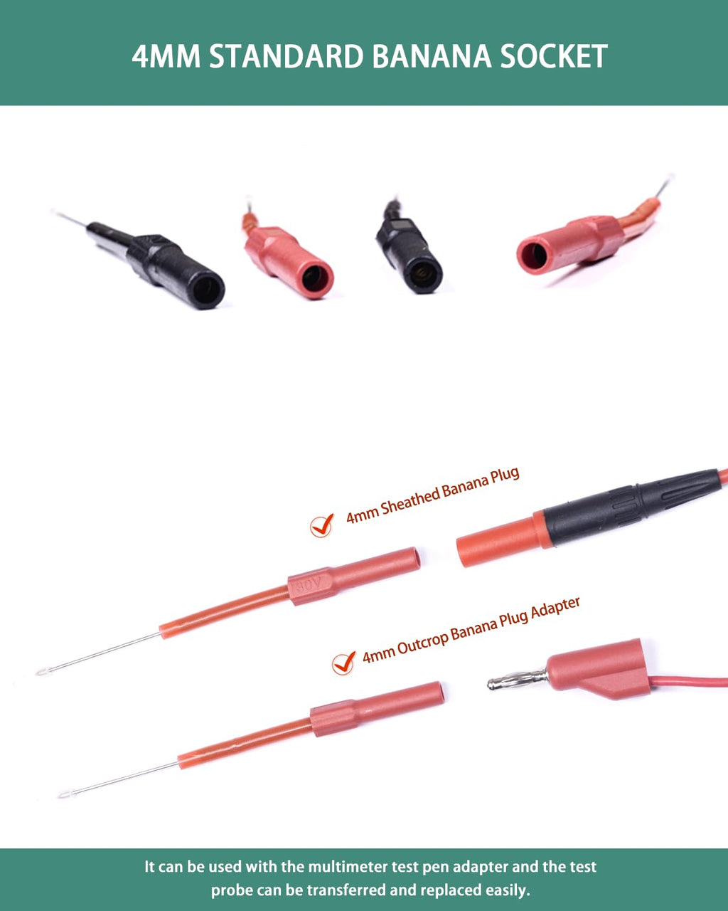 4 PCS Flexible Back Probe Kit K8904