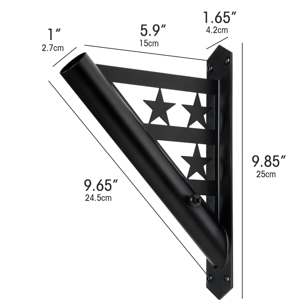 Flag Pole Heavy Duty Iron Weather Resistant Mounting Brackets Q505