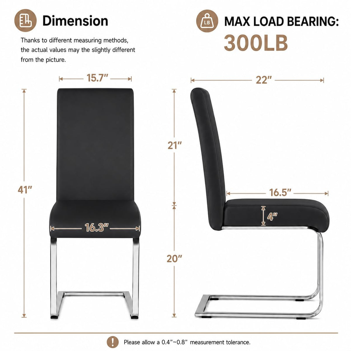 Dining Chairs Set of 2 High Back Black E166129