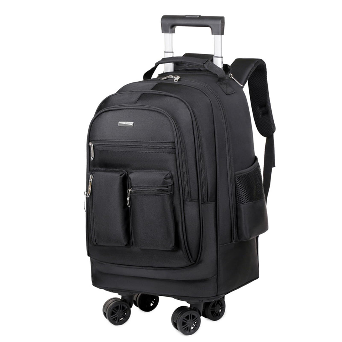 Rolling Backpack with Silent Wheels Black O948743