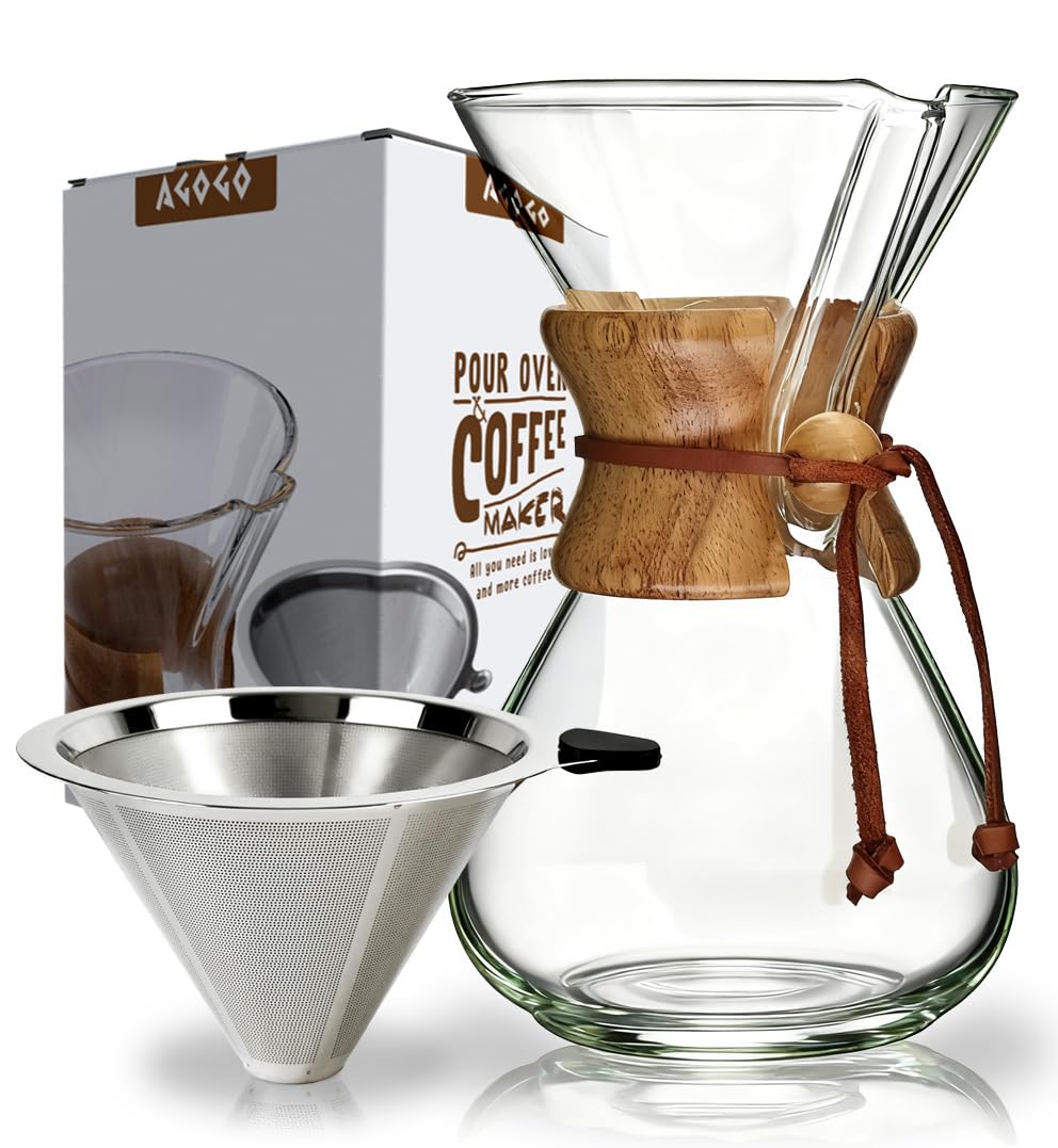 Pour Over Coffee Maker Set 34oz Stainless Filter W795