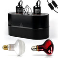 2-in-1 Deep Dome Reptile Light Fixture Kit with 100W UVA Basking Bulb & 100W Infrared Heat Lamp W75071