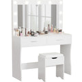 White Vanity Desk Set with Lighted Mirror and 2 Drawers T2466