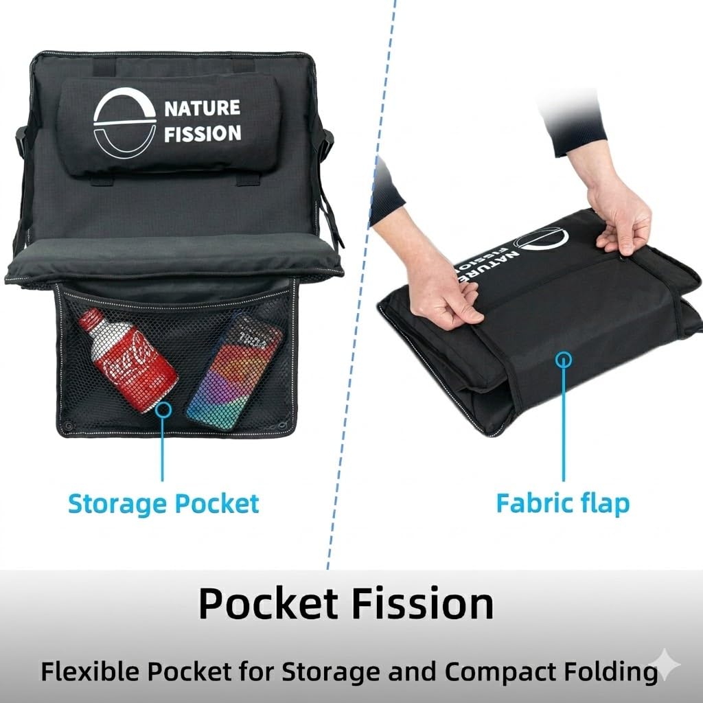 Foldable Portable Stadium Seat with Back and Lumbar Support X6439