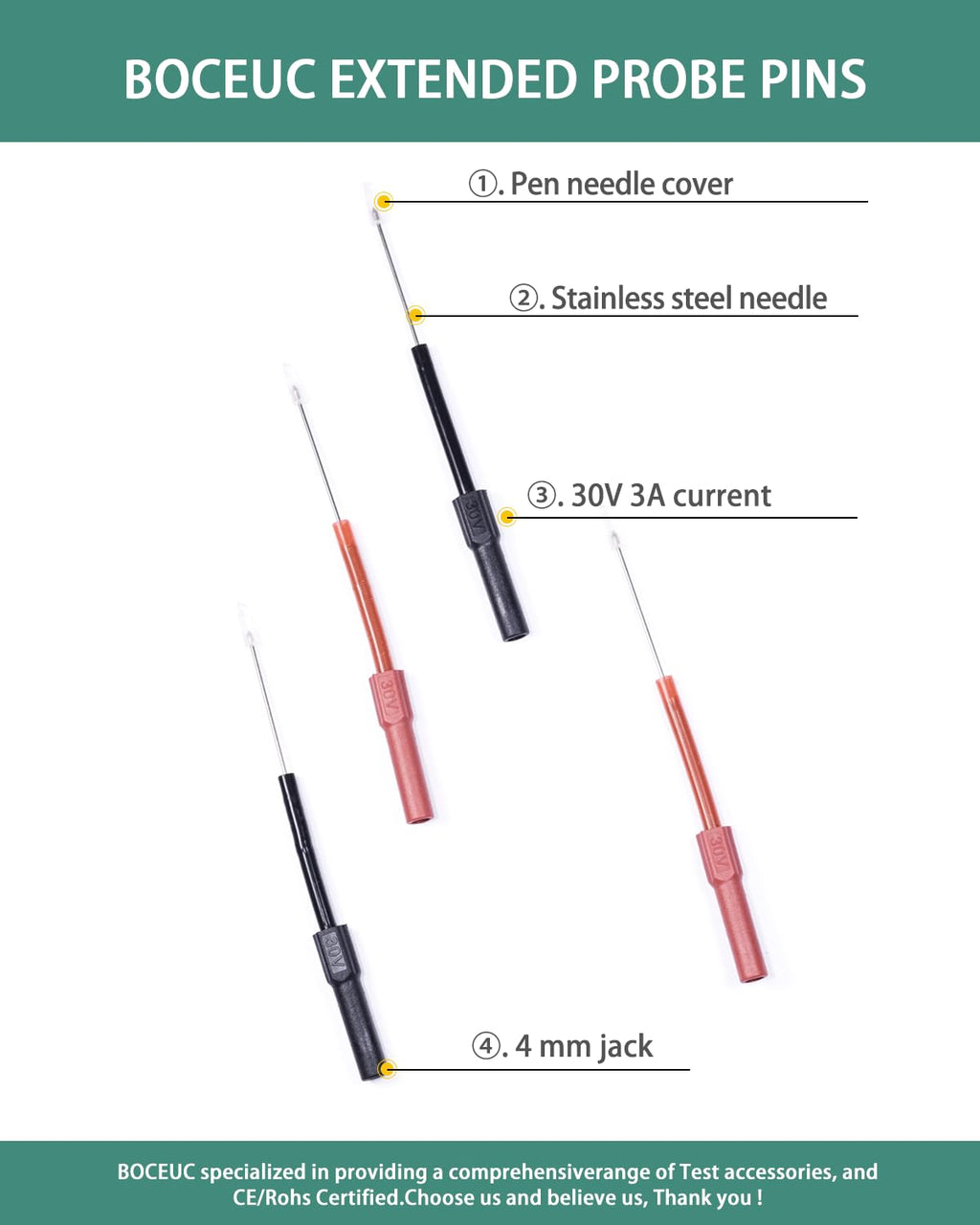 4 PCS Flexible Back Probe Kit K8904