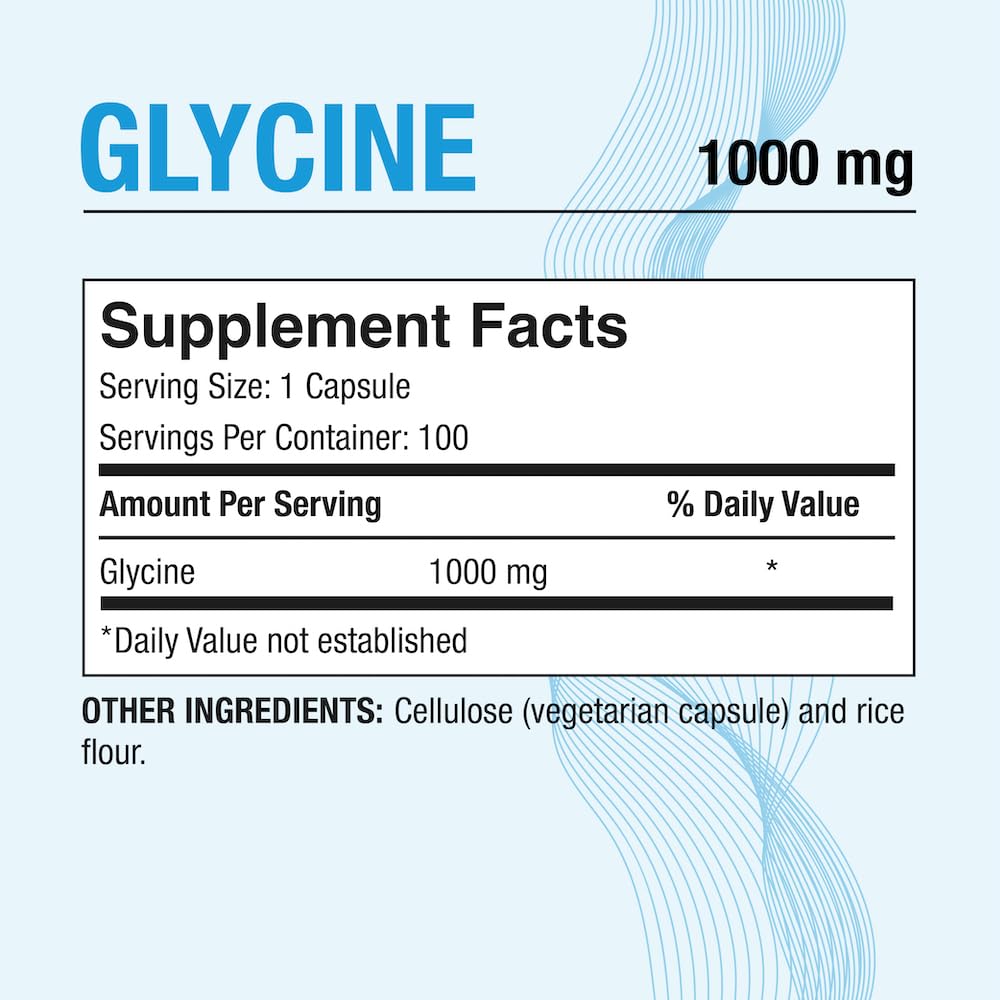 Glycine 1000mg 100 Vegetarian Capsules E932089