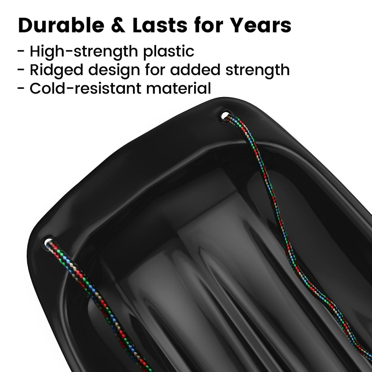 Cold-Resistant Plastic Toboggan Sled with Pull Rope P36640