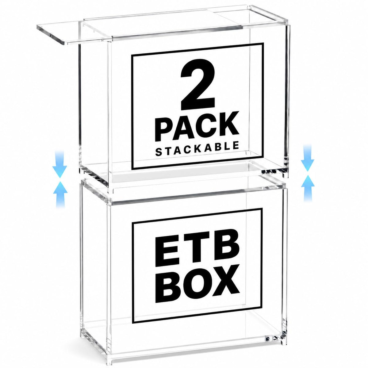 2 Pack Acrylic Case Stackable Magnetic Protector for ETB Storage G823