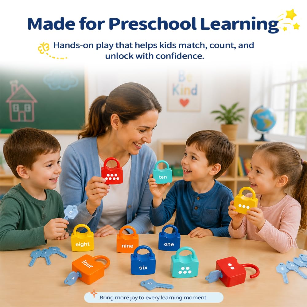 Number Learning Locks with Keys Counting Toys B8722