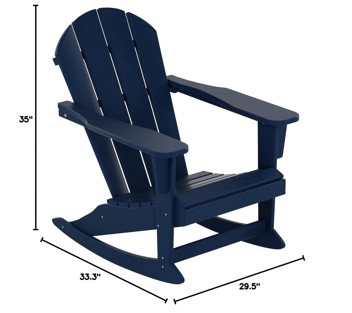 Navy Blue HDPE Outdoor Rocking Chair N474028