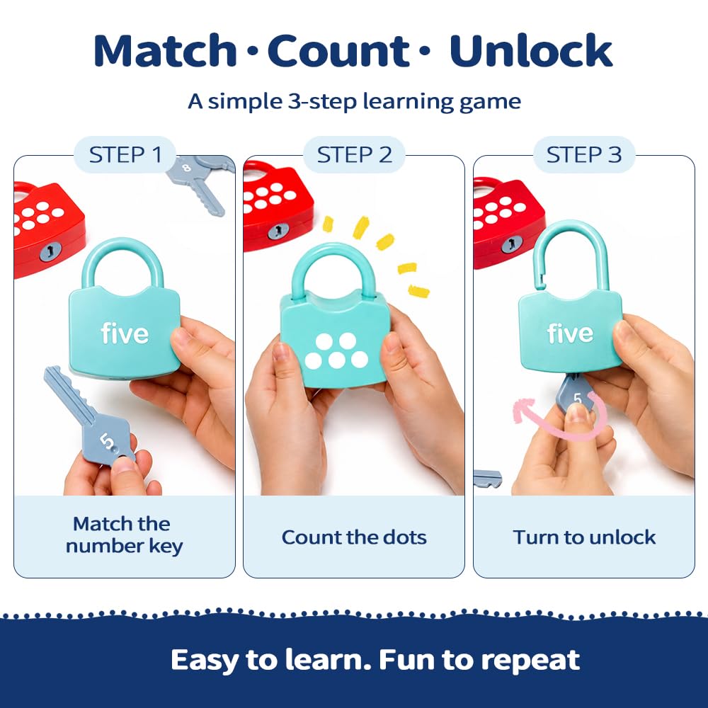 Number Learning Locks with Keys Counting Toys B8722