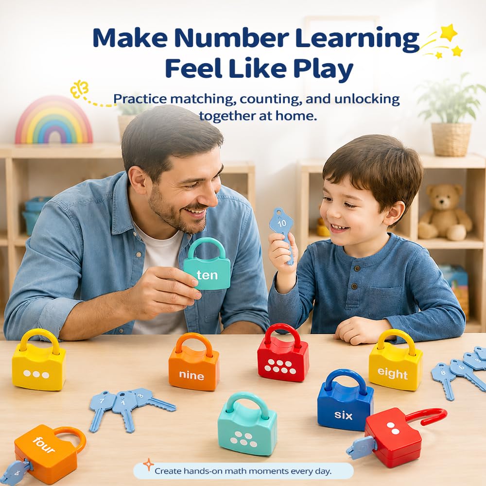 Number Learning Locks with Keys Counting Toys B8722