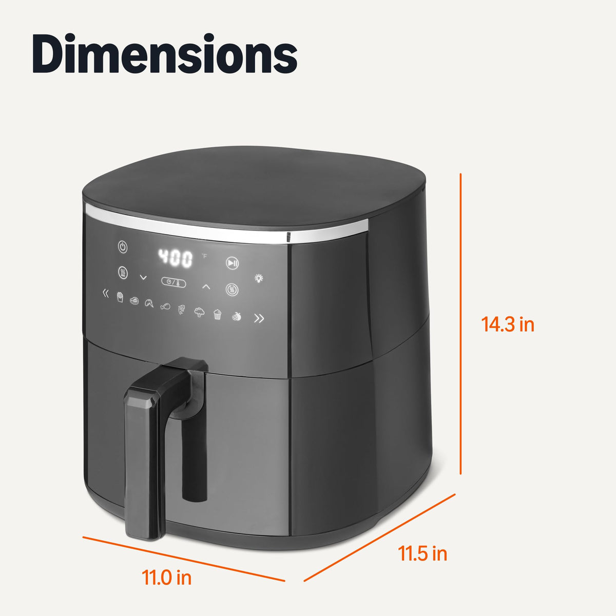 6-Quart Digital Air Fryer with Easy View Window, Black L31973
