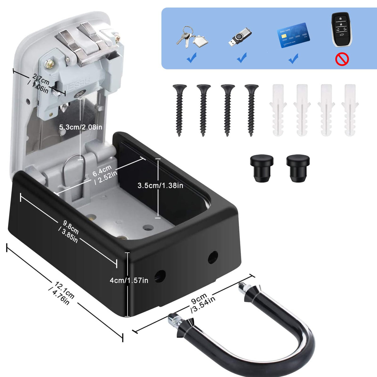 4 Digit Combination Lock Box S7594
