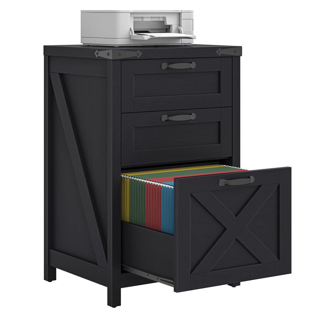 Black 3 Drawer File Cabinet H404985