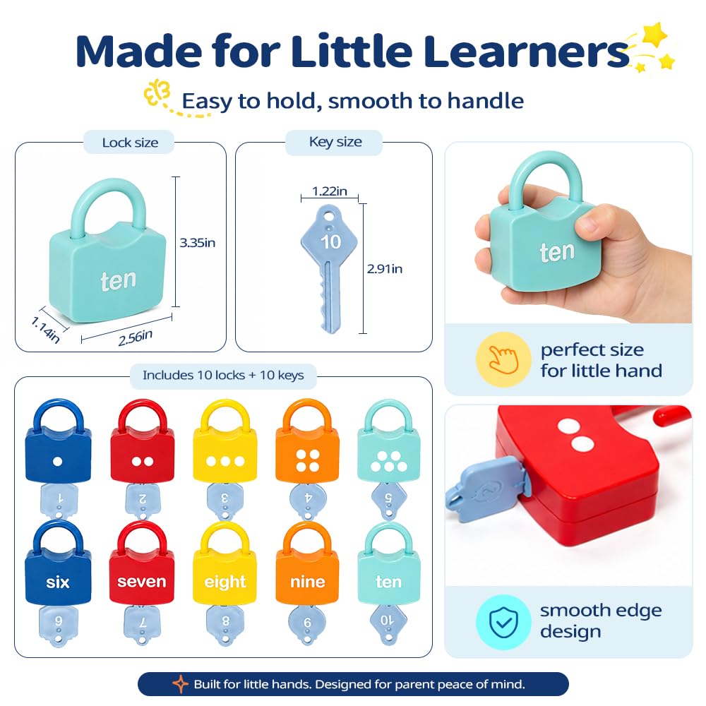 Number Learning Locks with Keys Counting Toys B8722