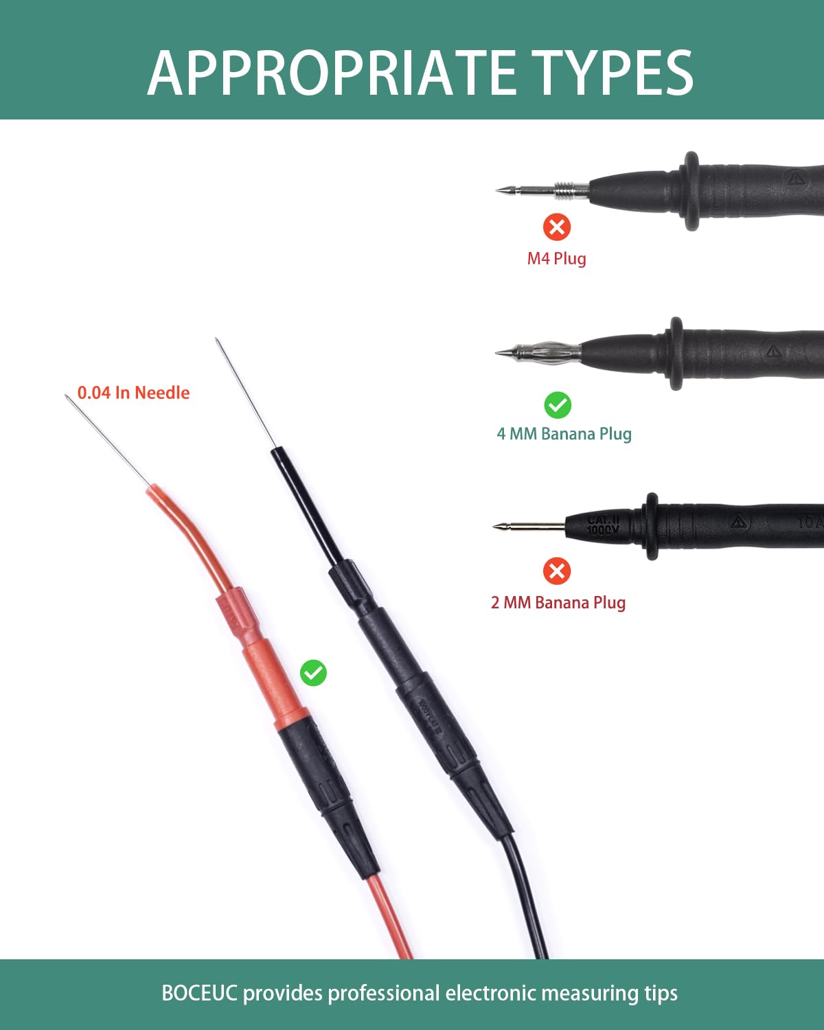 4 PCS Flexible Back Probe Kit K8904