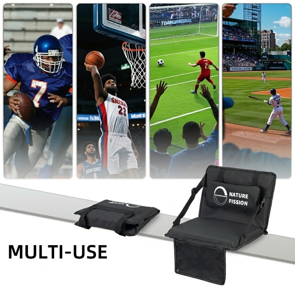 Foldable Portable Stadium Seat with Back and Lumbar Support X6439