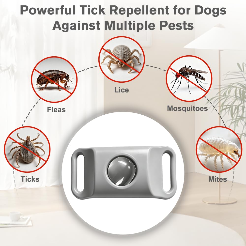 Flea and Tick Pendant for Dogs with 2 Silicone Buckles 4 Refills L55045