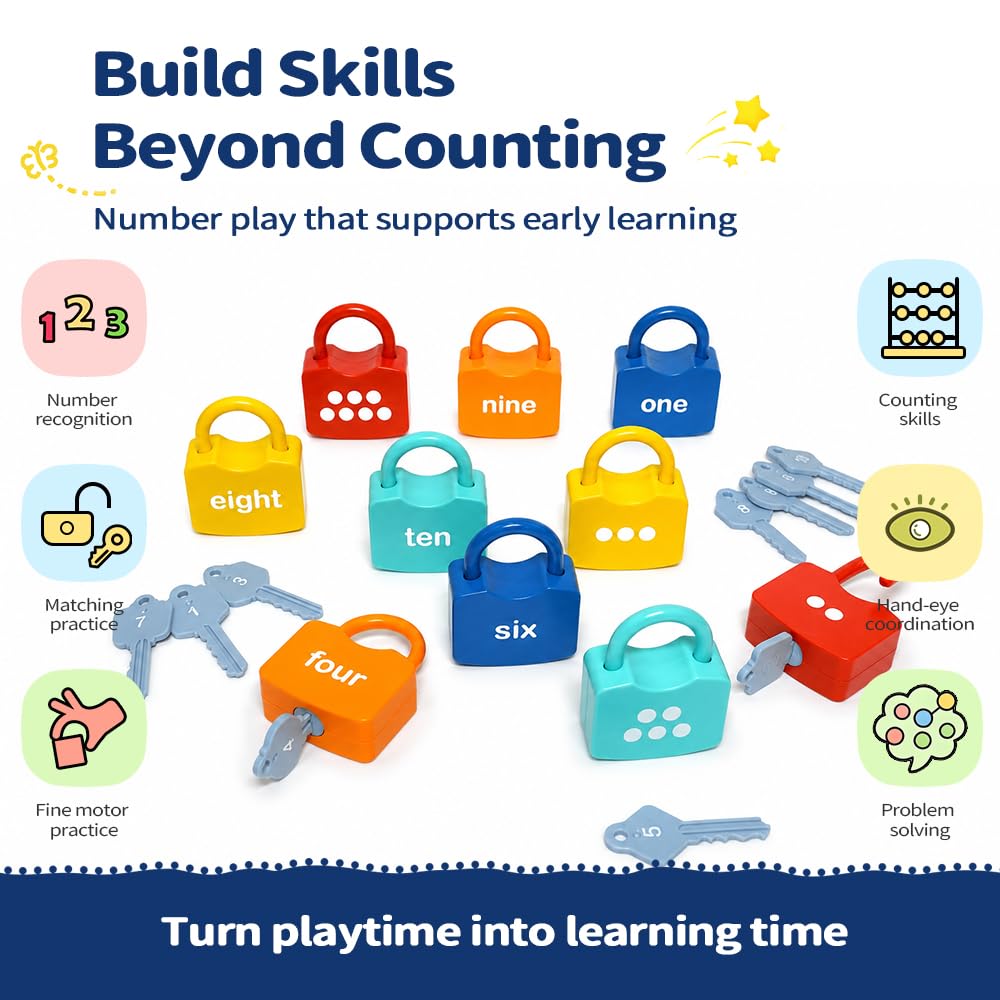 Number Learning Locks with Keys Counting Toys B8722