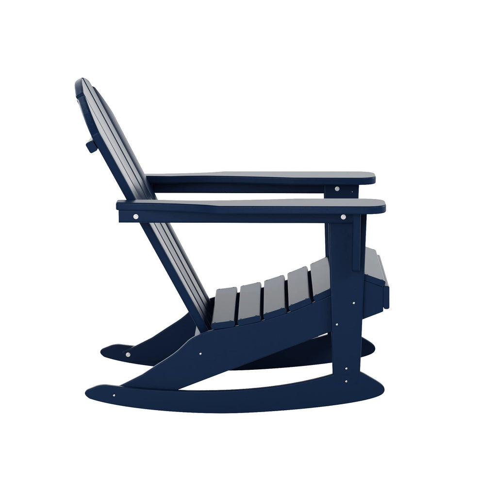 Navy Blue HDPE Outdoor Rocking Chair N474028