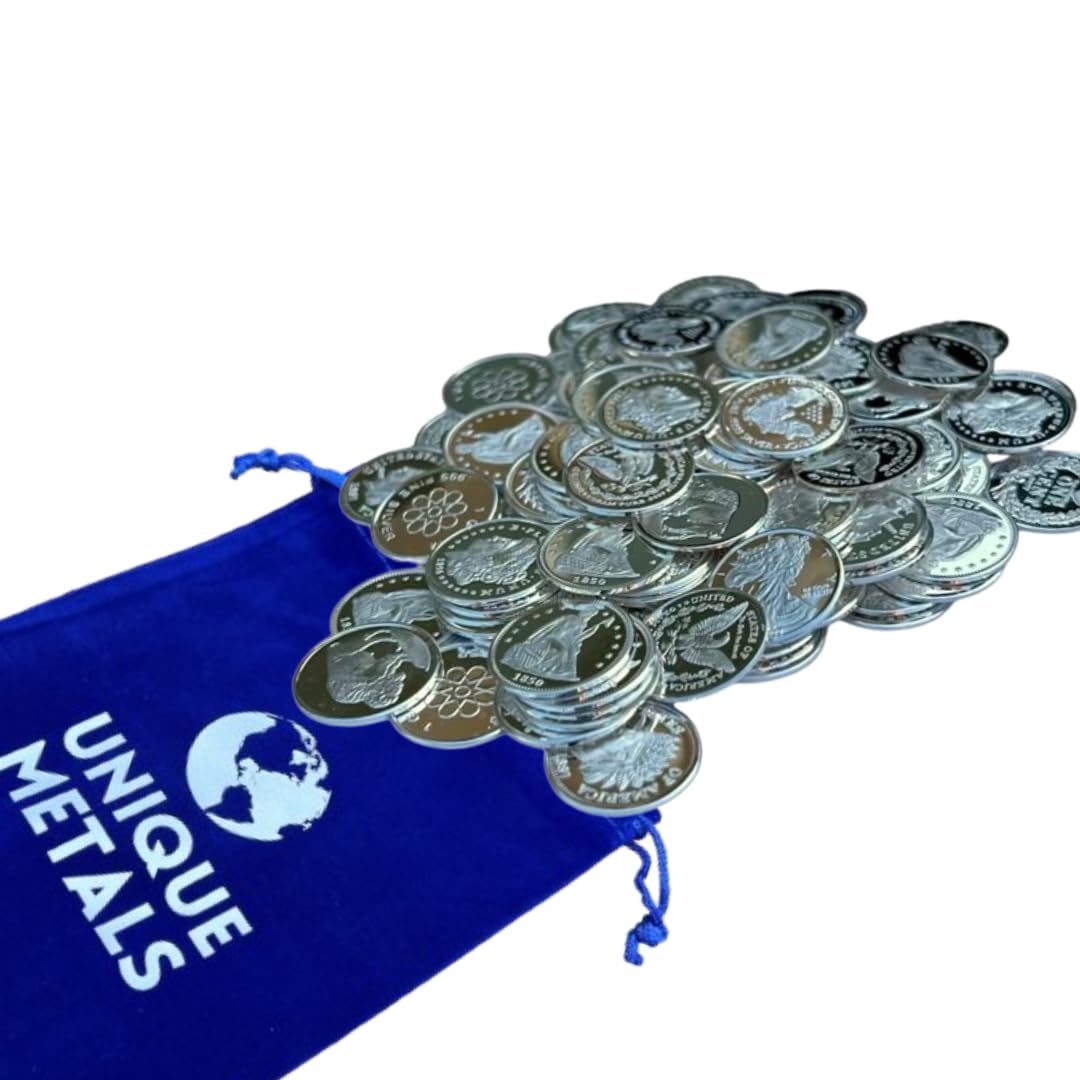 10 One Gram .999 Pure Silver Coins with Jewelry Pouch N567