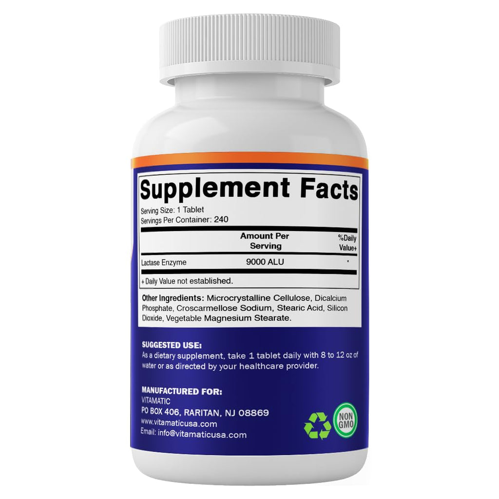 Lactase Enzyme 9000 FCC 240 Tablets P85212