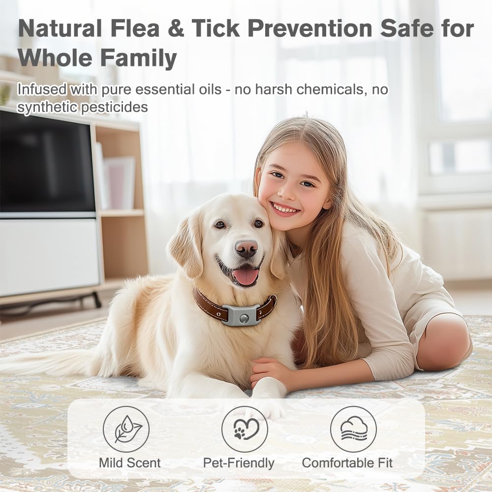 Flea and Tick Pendant for Dogs with 2 Silicone Buckles 4 Refills L55045