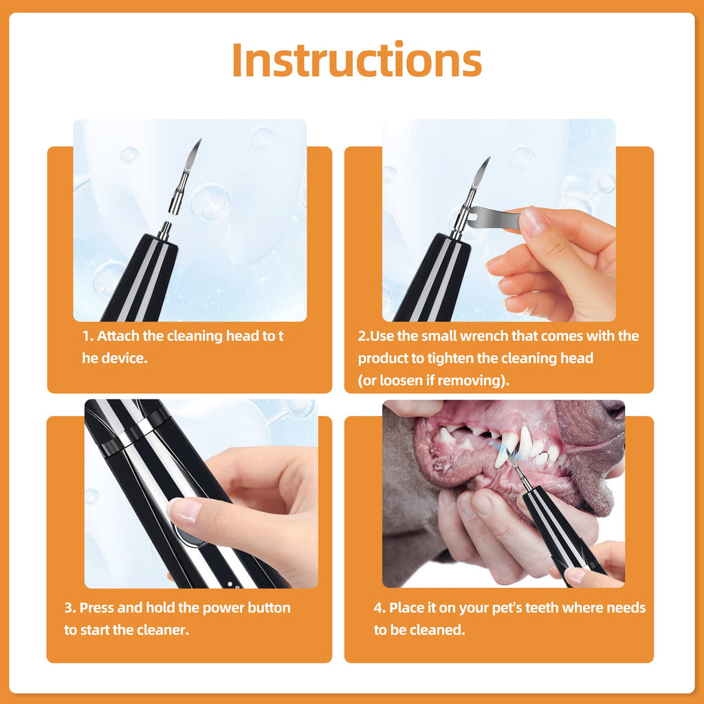 Ultrasonic Pet Tooth Cleaner Kit with LED Light V4674