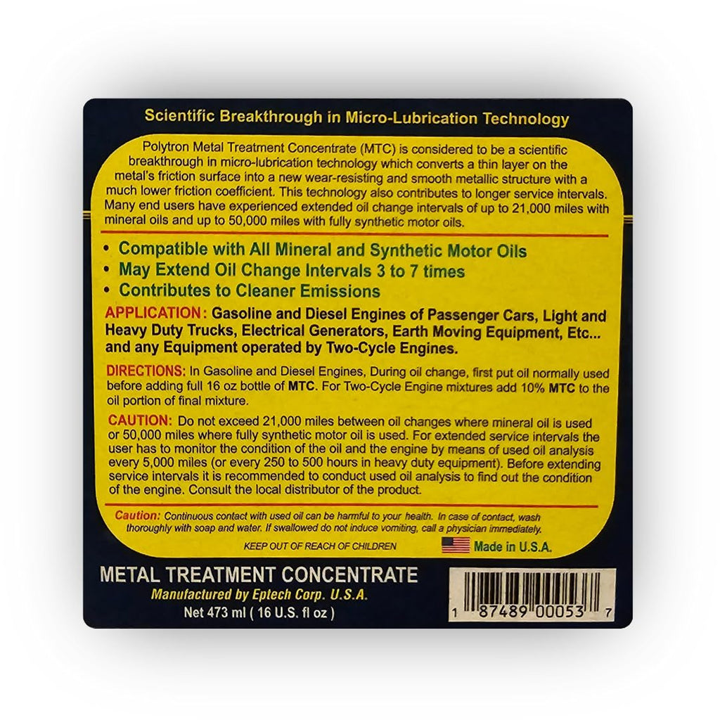 Metal Treatment Concentrate Oil Additive 1/2 Qt Bottle C747