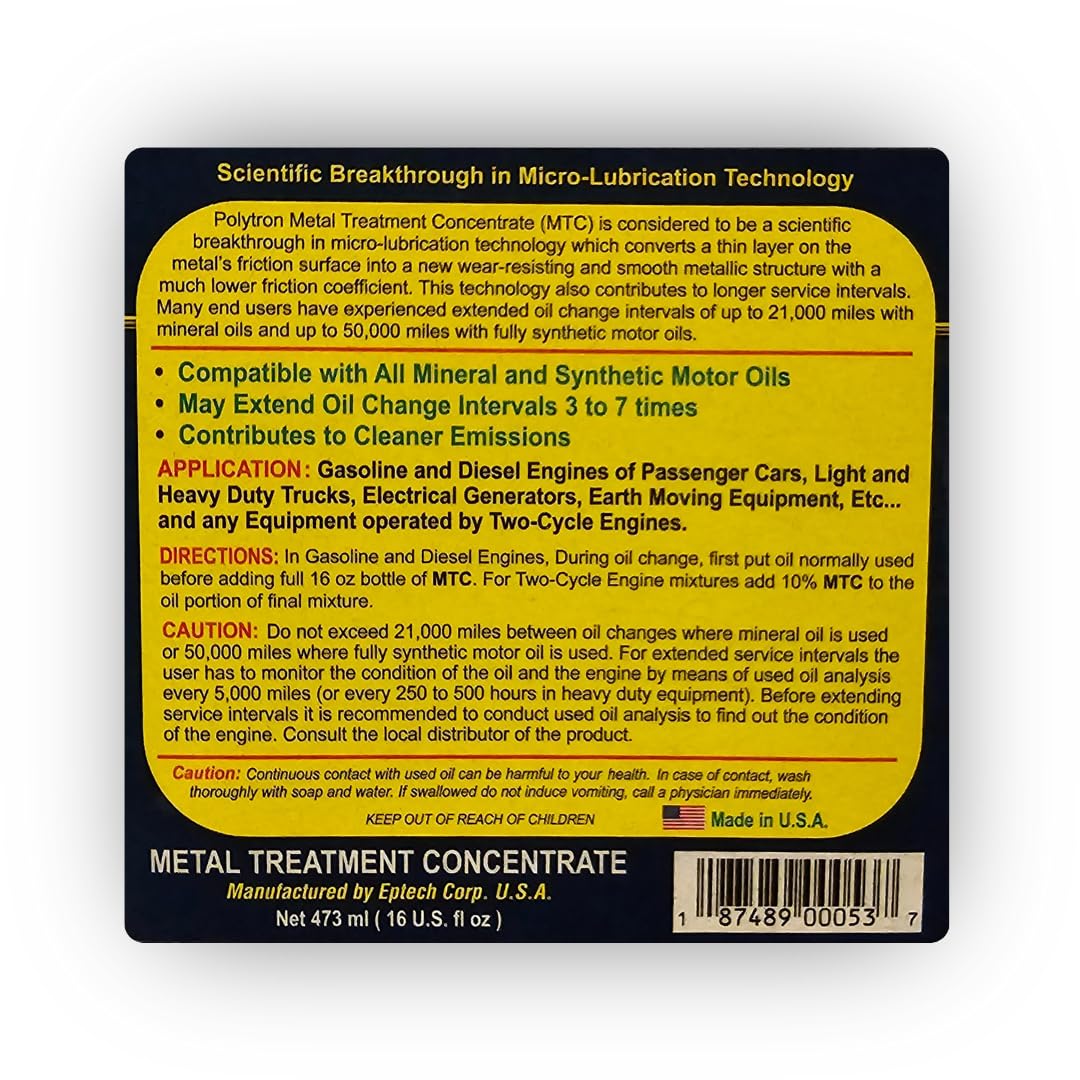 Metal Treatment Concentrate Oil Additive 1/2 Qt Bottle C747