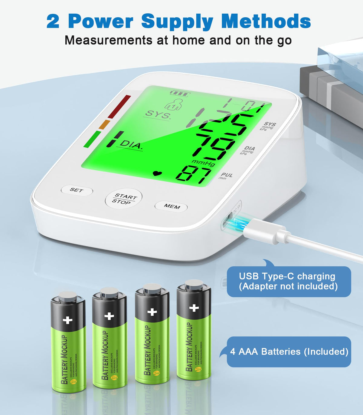 Automatic Upper Arm Blood Pressure Monitor with Adjustable Cuff V5368