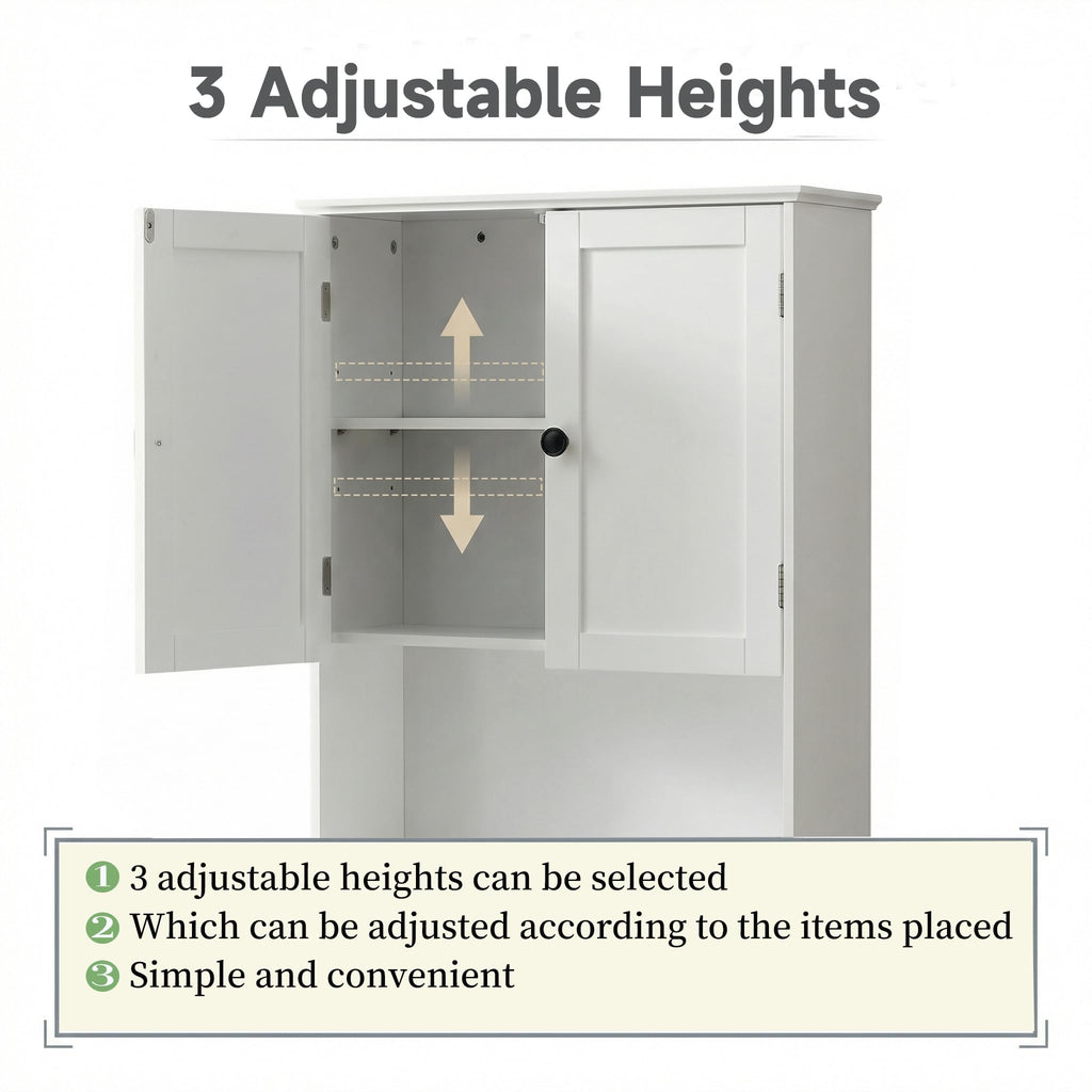 White 30" x 24" Wall Mounted Bathroom Cabinet with Adjustable Shelves V55255