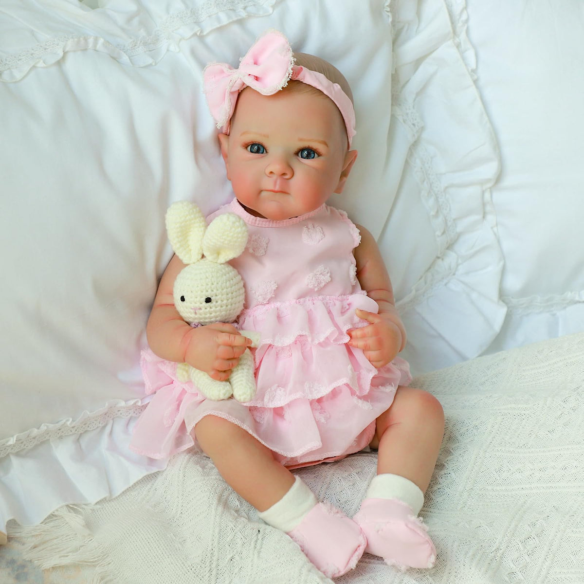 20 Inch Realistic Lifelike Newborn Baby Doll Girl with Vinyl Body J1959