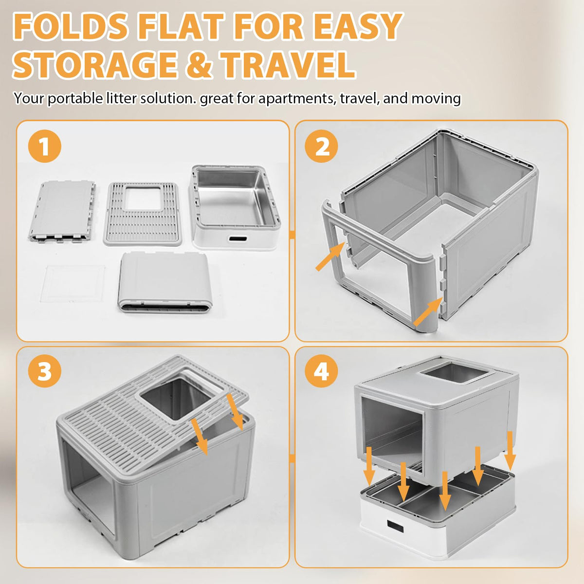 XL Stainless Steel Cat Litter Box with Drawer S251
