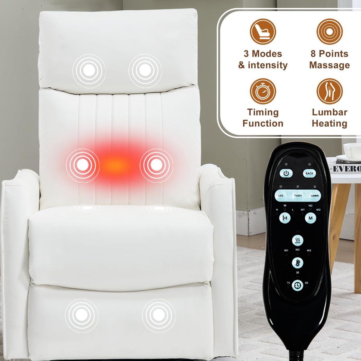 High Back Massage Recliner with Heat P5376