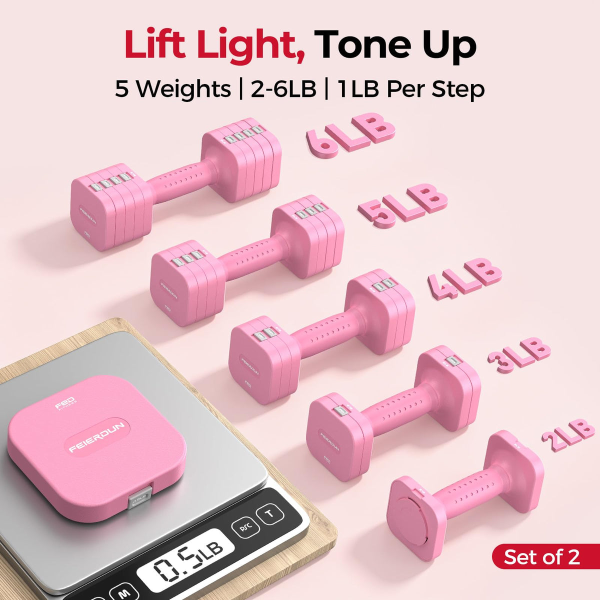 5-in-1 Adjustable Dumbbell Set L48660