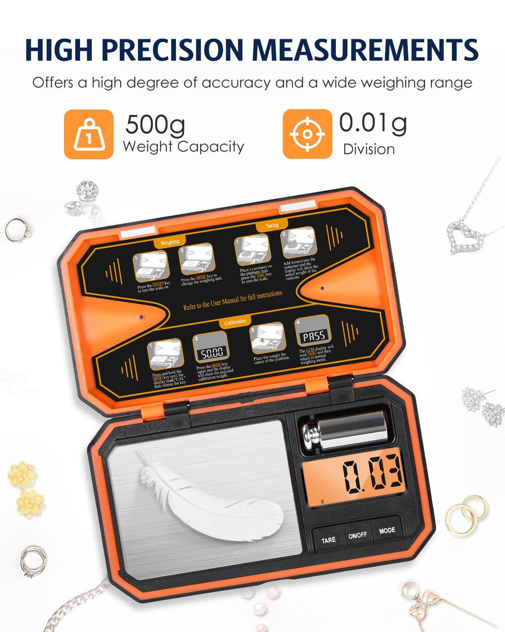 Digital Pocket Scale 500g x 0.01g P249295