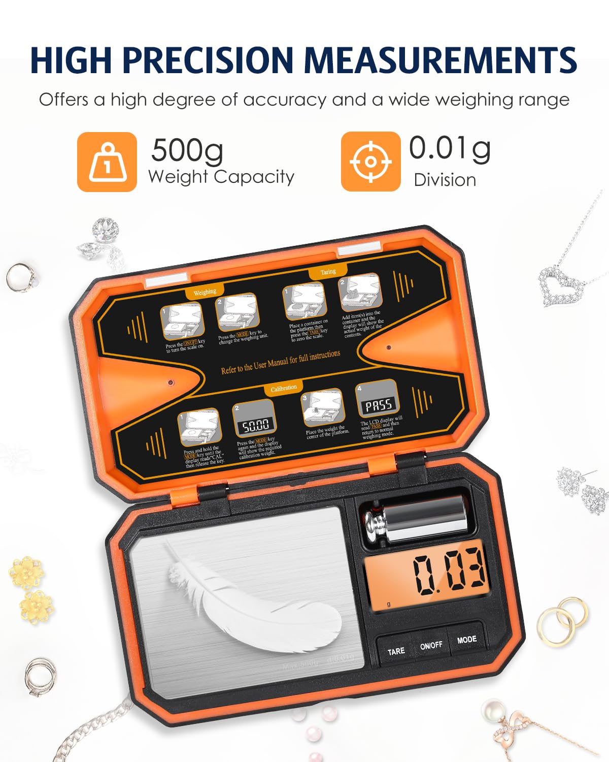 Digital Pocket Scale 500g x 0.01g P249295
