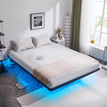 14 Inch Full Floating Bed Frame with USB Charging Station and LED Lights W644