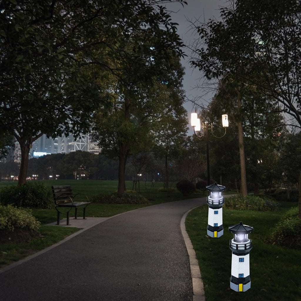 Solar Powered Lighthouse Resin LED Light F85234