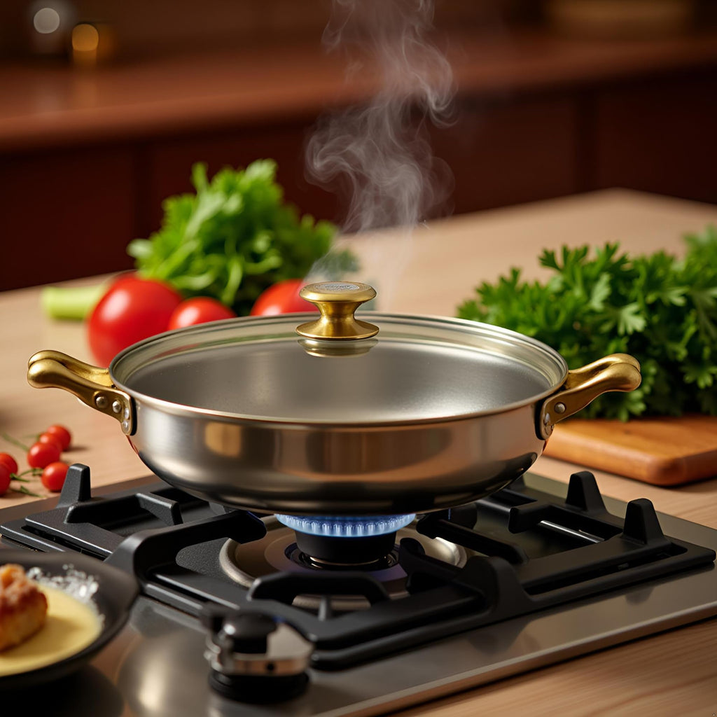 10" Tempered Glass Lid with Steam Vent & Stainless Steel Rim V433494