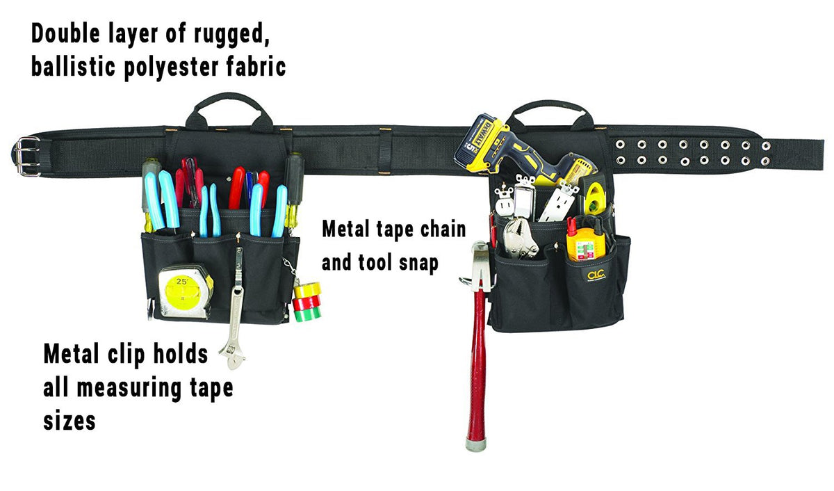 3 Piece 20 Pocket Black Tool Belt U4971