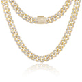Moissanite Cuban Link Chain Necklace 18k Gold Plated 925 Sterling Silver S7346