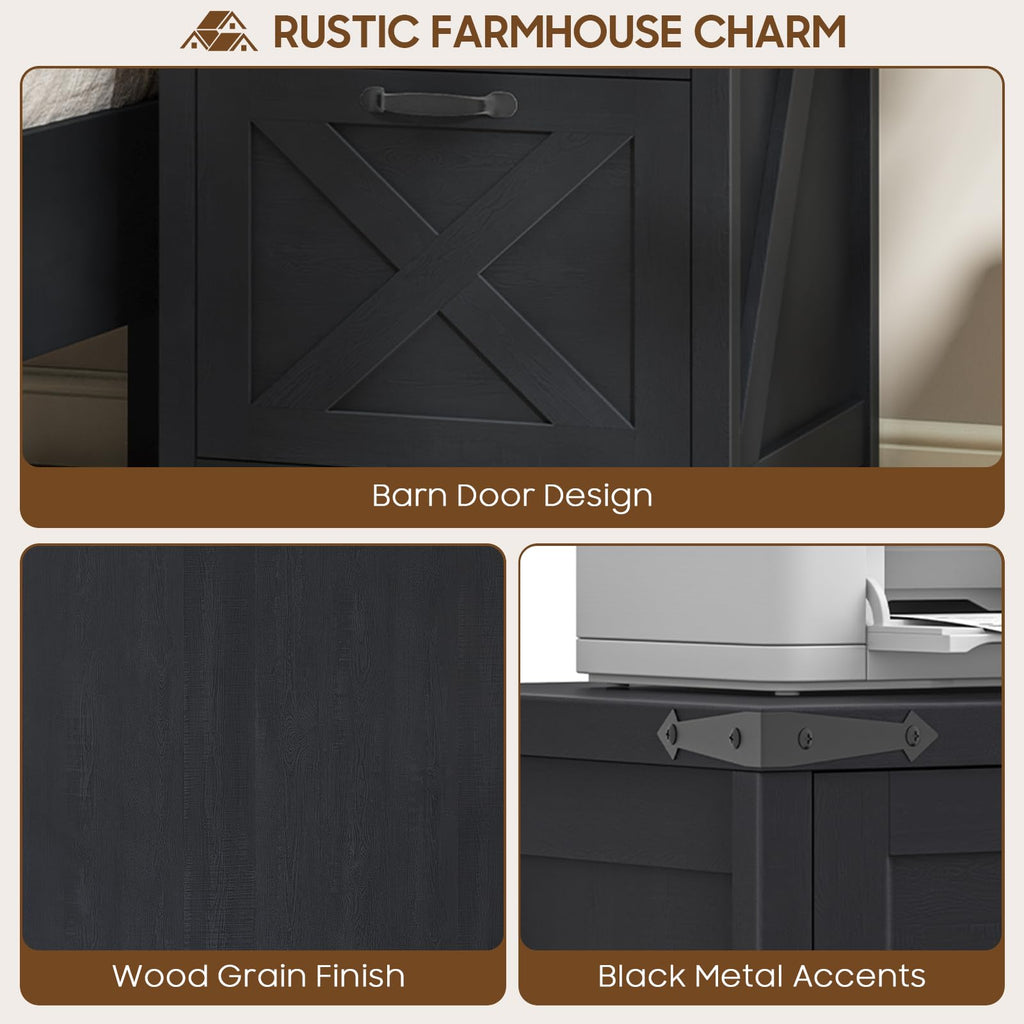 Black 3 Drawer File Cabinet H404985