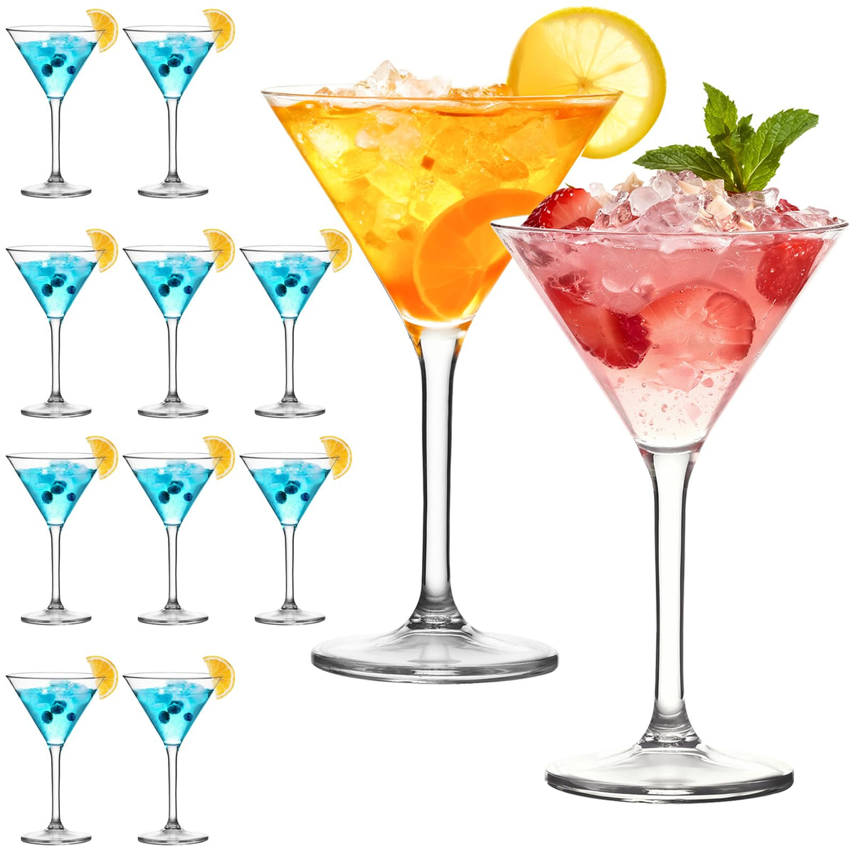 10 oz Plastic Martini Glasses Set of 12 Y1555
