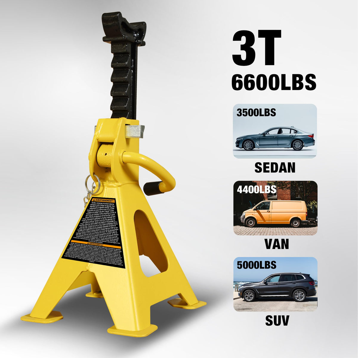 3 Ton Steel Car Jack Stands 1 Pair U487