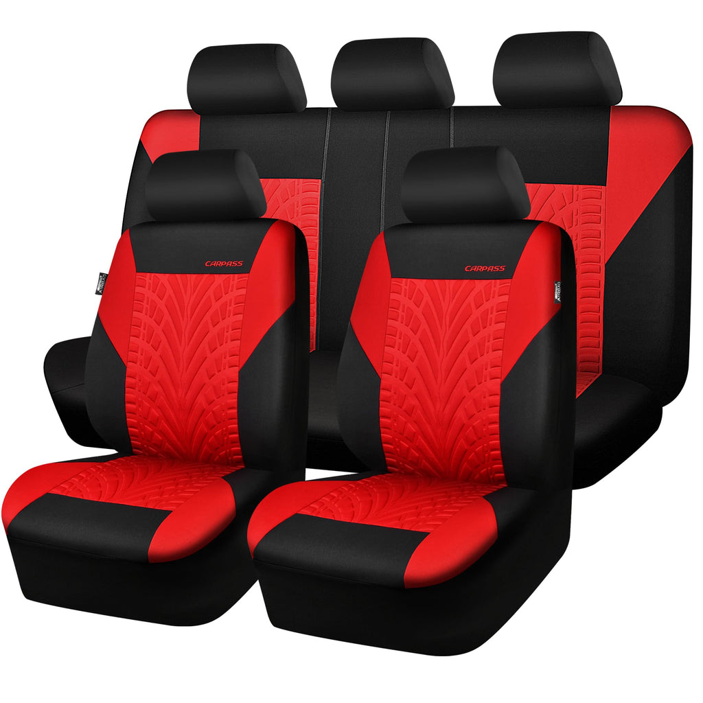 Car Seat Covers Full Sets Black Red M4938